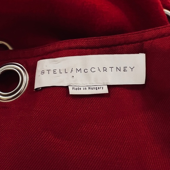 STELLA MCCARTNEY Grommet embellished Short Sleeve Dress in Red - Picture 6 of 7